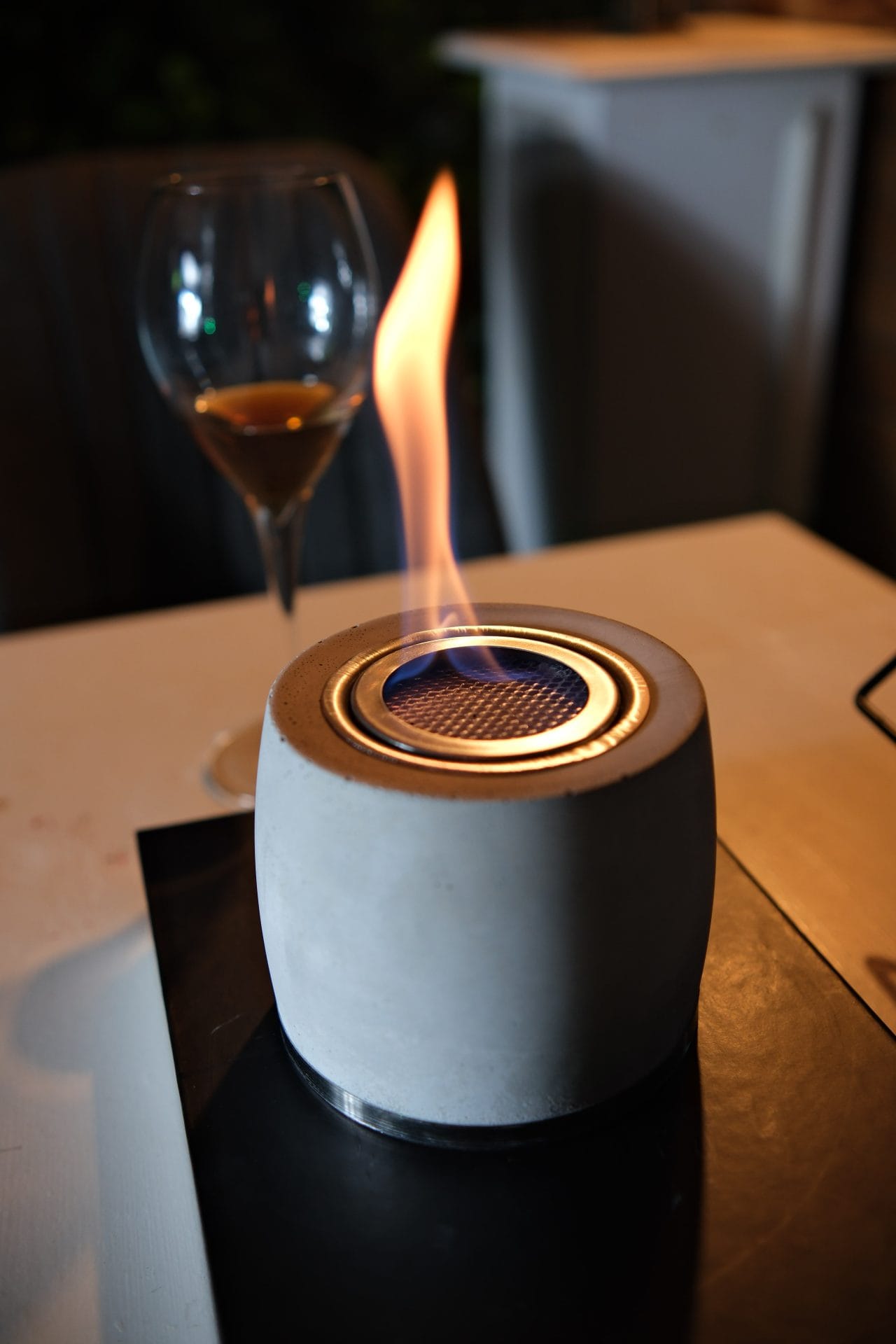 Modern Beton Bioethanol Mini Masaüstü Bioethanol Şömine Gri