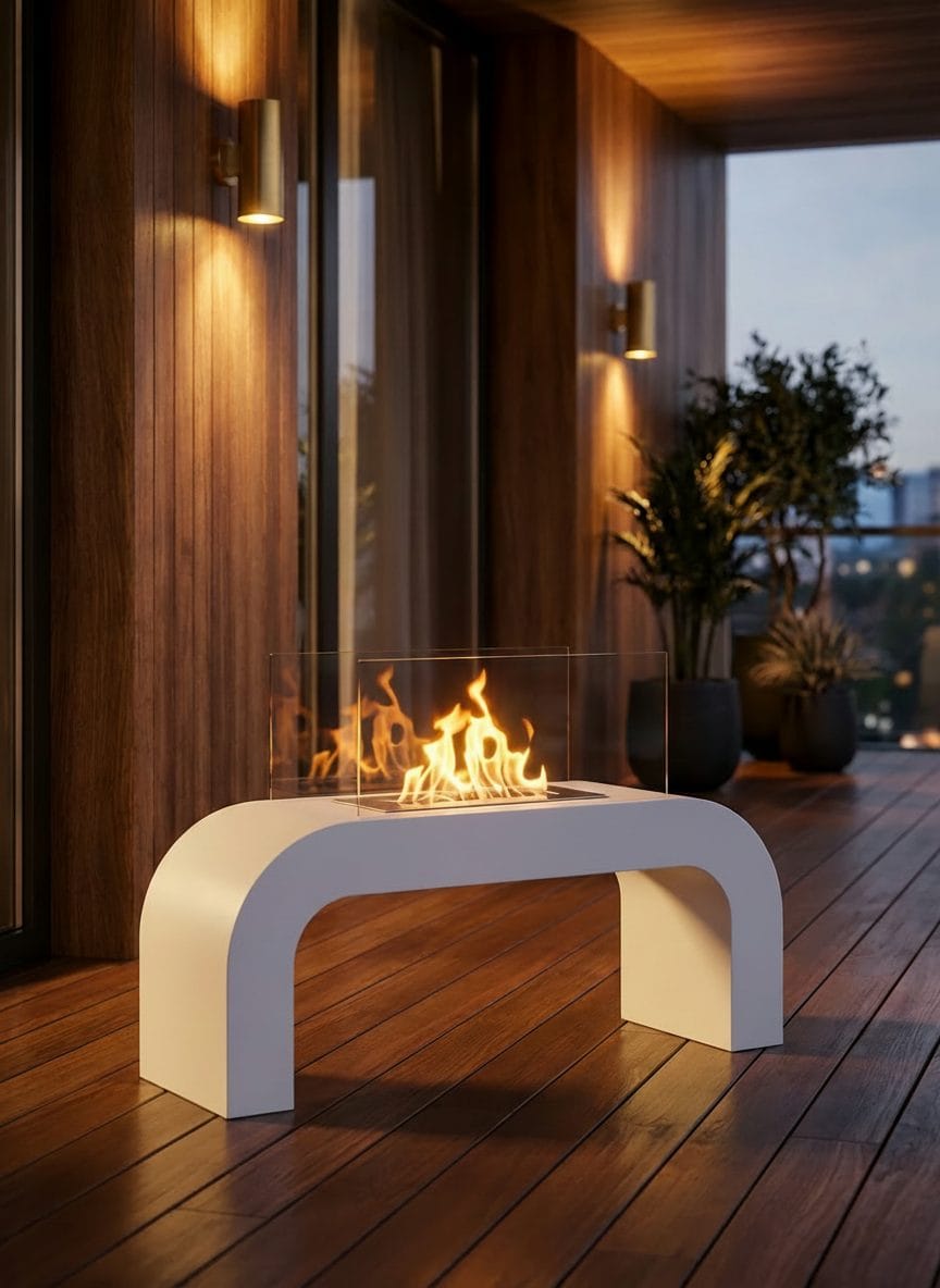 ArcFlame Taşınabilir Bioethanol Şömine (Beyaz)