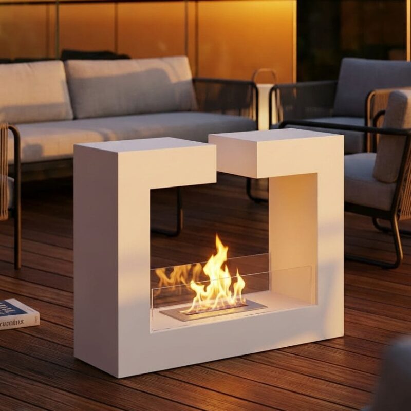 FrameFire Taşınabilir Bioethanol Şömine (Beyaz)